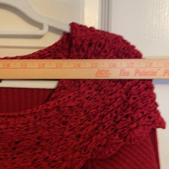 IZ Byer California red tunic sweater size Medium 3/4 sleeves - Picture 8 of 11